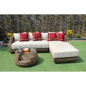 Trendy Classy Design Water Hyacinth Sofa Set For Indoor Living Room Natural Wicker Furniture